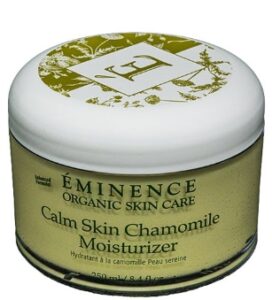 A container of Éminence Organic Skin Care Calm Skin Chamomile Moisturizer.